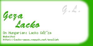 geza lacko business card